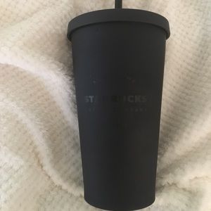 Matte black on black grande Starbucks tumbler
